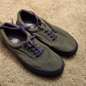 Purple and Gray Vans Off the Wall